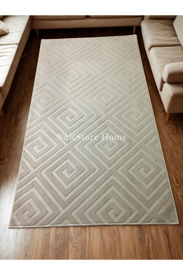 ELİT EMBOS KAHVE VİZON KAYMAZ TABAN YIKANABİLİR KESME HALI YOLLUK Vizon - 150 X 200