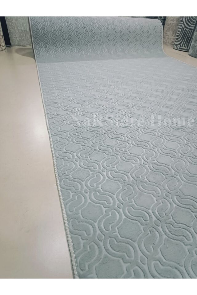 ELİT KABARTMALI KREM BEJ YIKANABİLİR KAYMAZ TABAN KESME YOLLUK HALI Gri̇ - 200 X 700