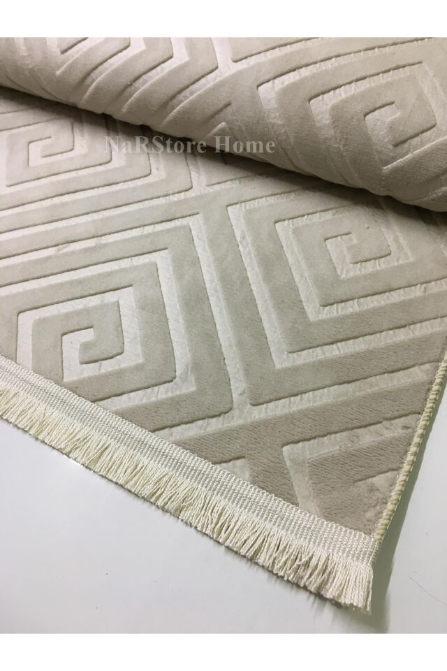 ELİT EMBOS KAHVE VİZON KAYMAZ TABAN YIKANABİLİR KESME HALI YOLLUK Kahverengi - 200 X 300