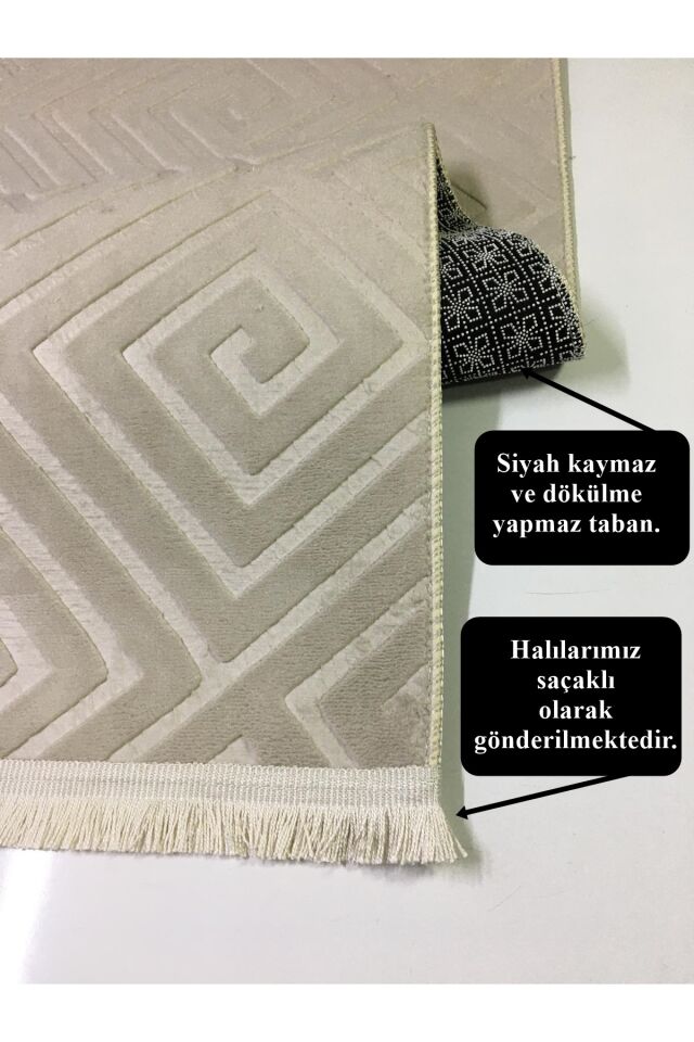ELİT EMBOS KAHVE VİZON KAYMAZ TABAN YIKANABİLİR KESME HALI YOLLUK Kahverengi - 80 X 700