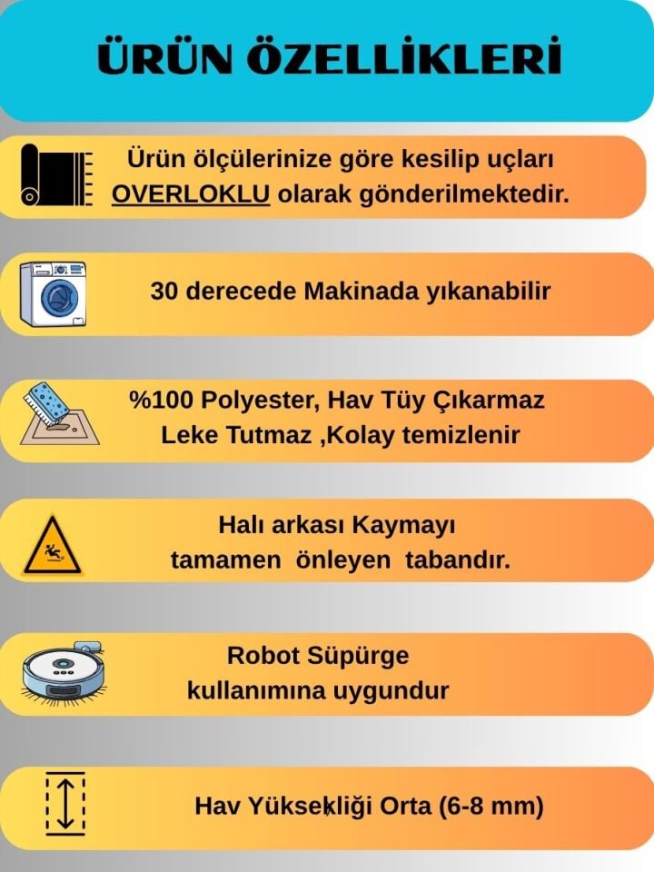 Düz Desen Gri Yıkanabilir Kaymaz Taban Kesme Halı Yolluk 120 x 250 - GRİ