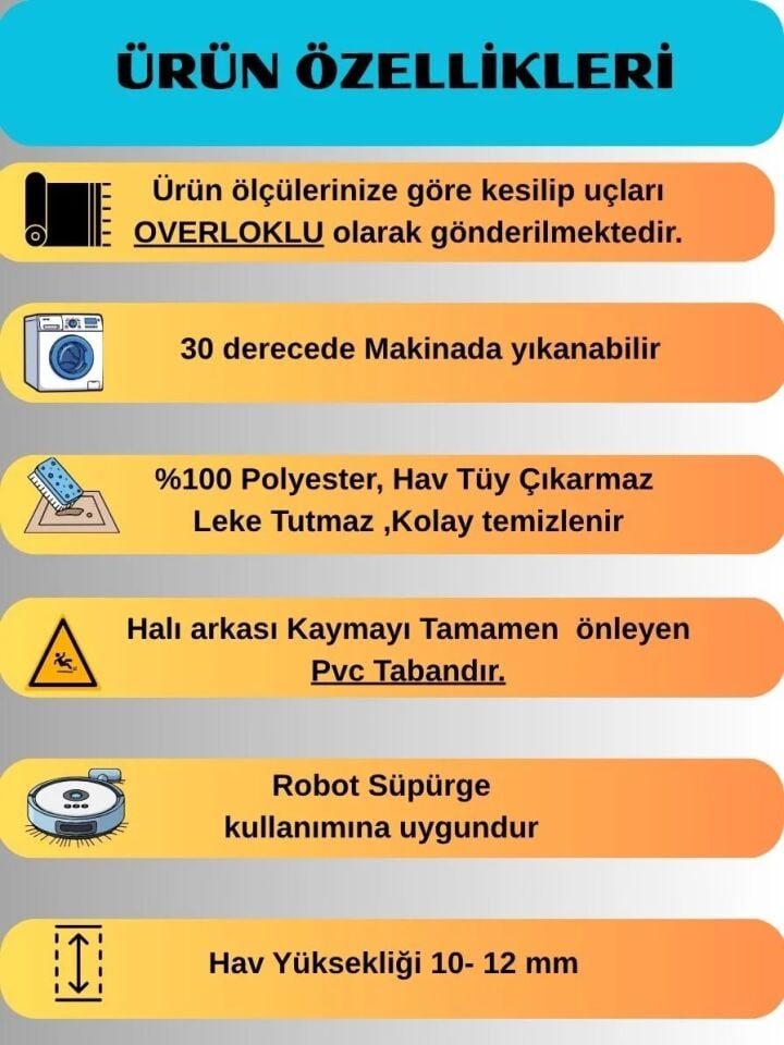 Rölyef Krem Joy Modern Yumuşak Dokulu Kabartmalı Kaymaz Taban Kesme Halı Yolluk